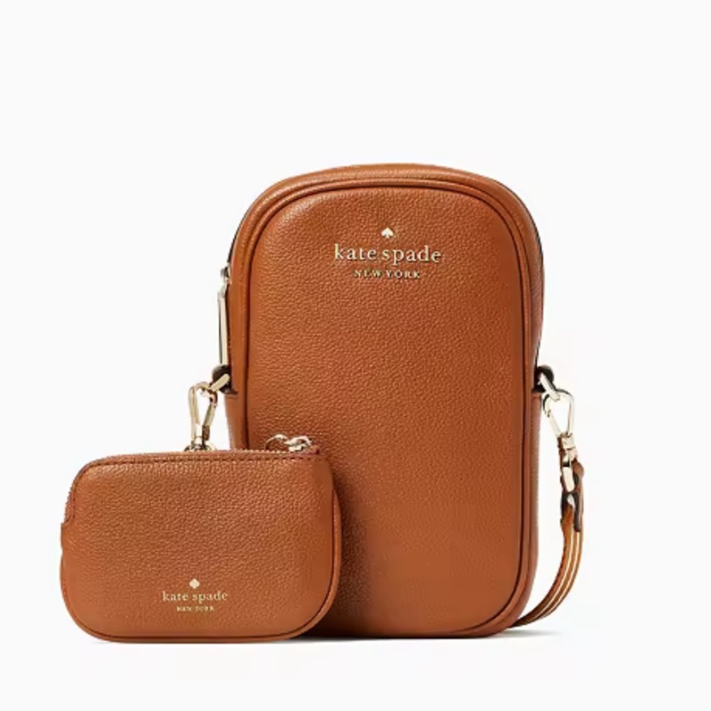 NWT KATE SPADE N/S ROSIE PHONE CROSSBODY WARM GINGERBREAD BROWN NORTH SOUTH